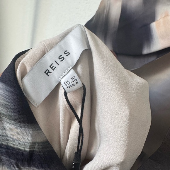 NWT $425 REISS [ 8 US ] Gisele Strappy Back Midi Dress in Smudge Print - Picture 6 of 11